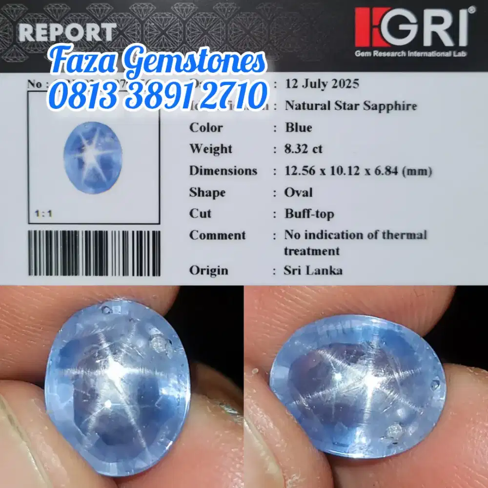 Top Quality Blue Star Sapphire Srilanka No Treatment Recomended