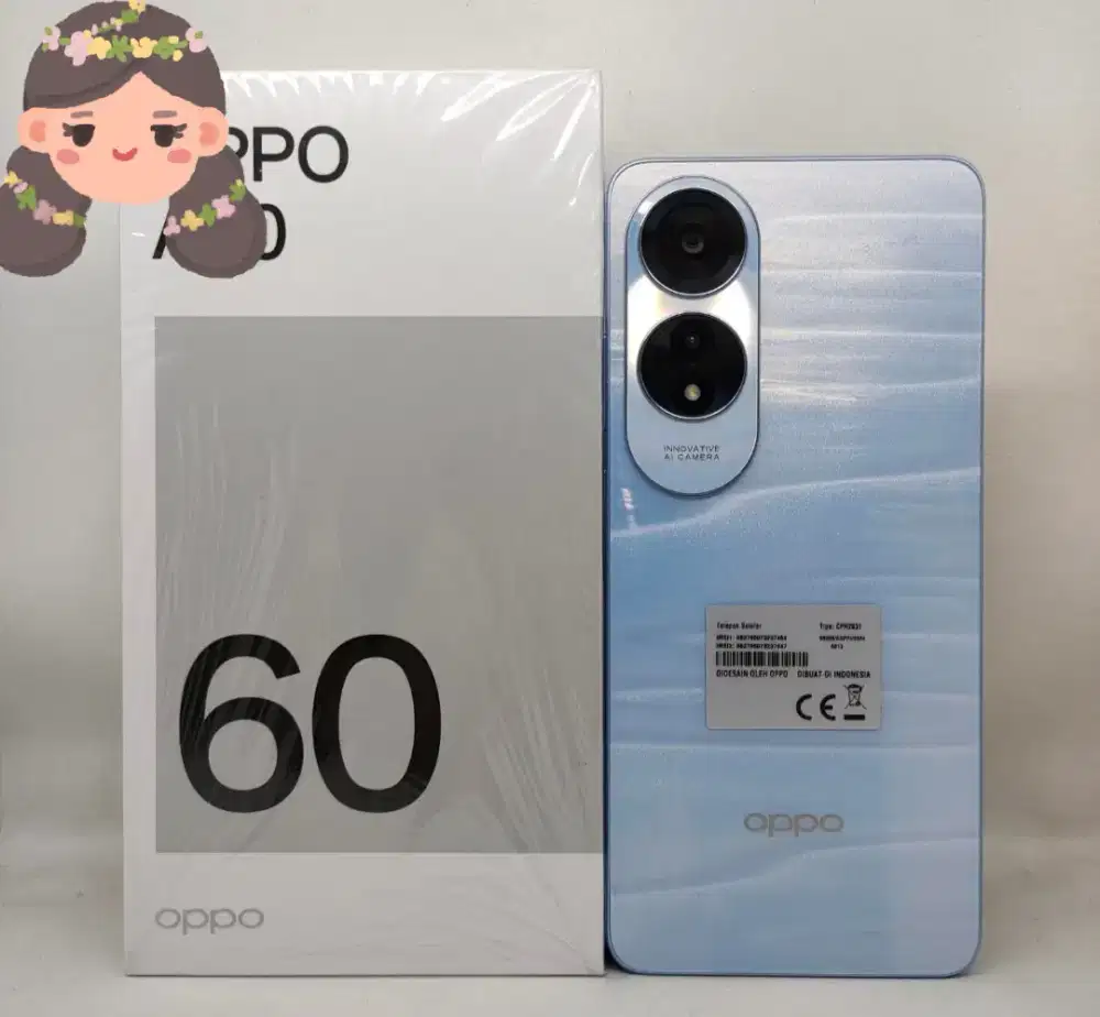 Handphone Oppo A60 ram 8/128 komplit mulus