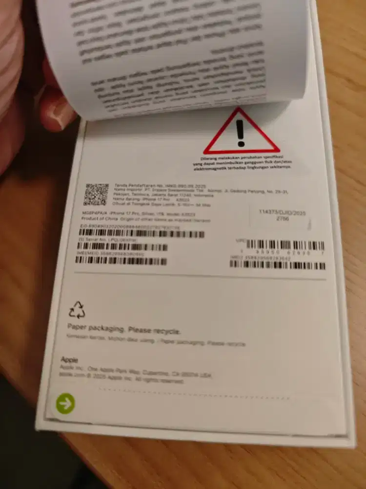 Iphone 17 pro 1 TB resmi ibox new