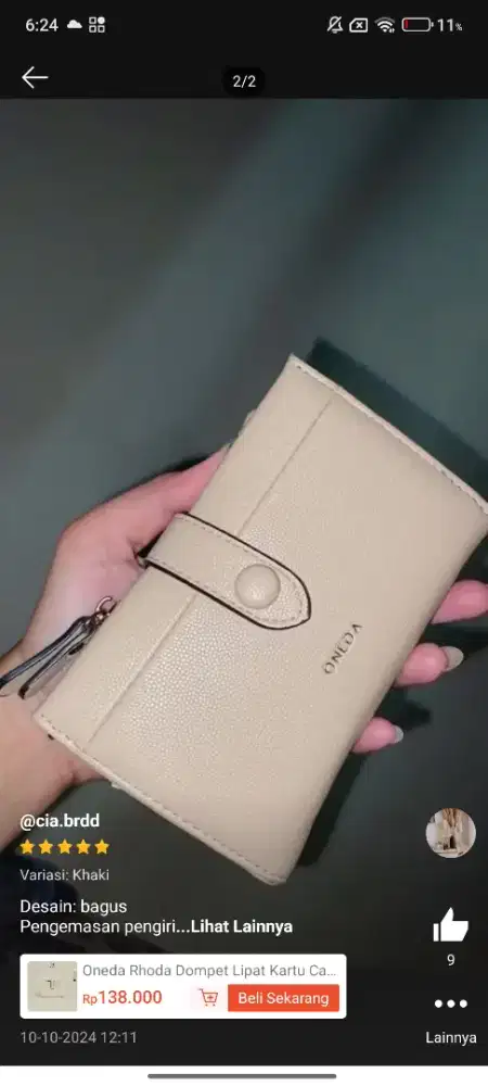 Dompet Oneda slot isi banyak