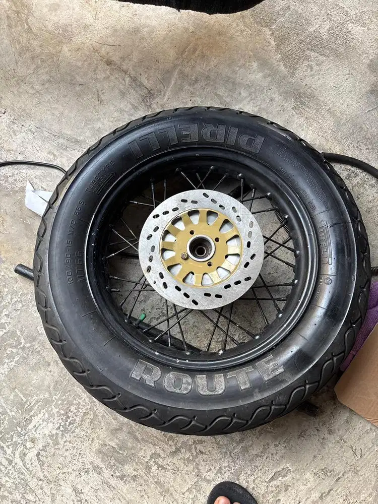 Ban pirelli route 130/90 ring 15 + velg buat benelli patagonian eagle