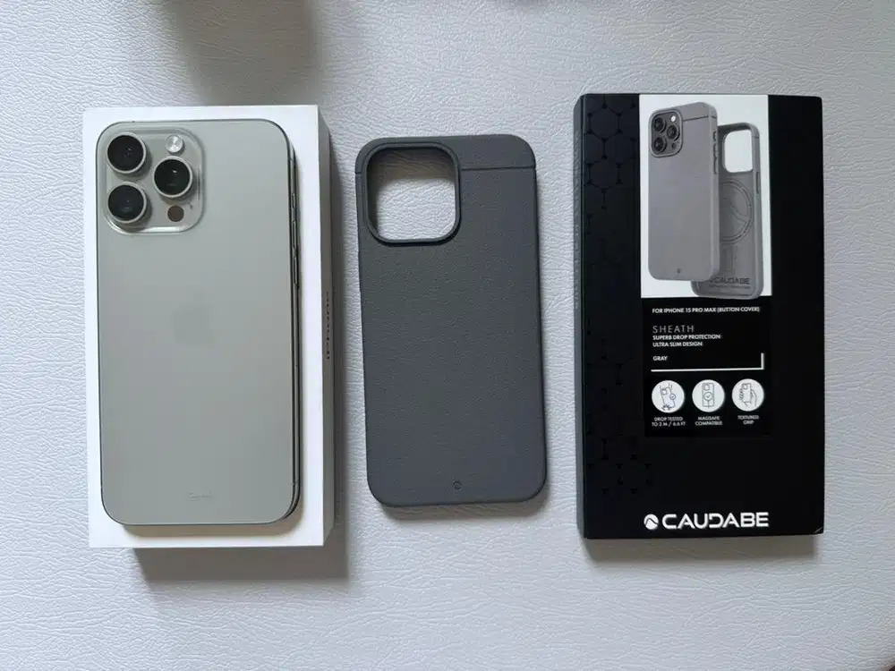 iPhone 15 Pro Max 256GB Natural Titanium – Kondisi Like New | Ex iBox