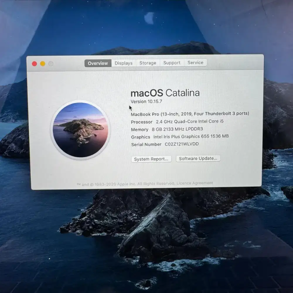 Macbook Pro 2019 Touchbar Ram 8 Ssd 512 Layar 13 inch Full set Grey