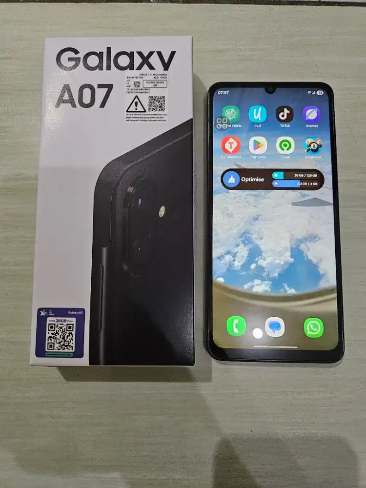 Hp samsung bekas murah samsung A07 black 8/128 mulus like new
