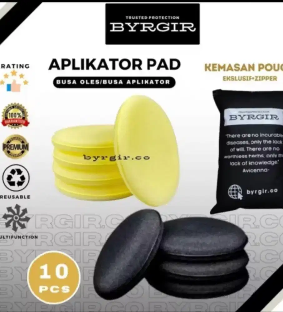 BYRGIR Spons Aplicator Pad Flat Busa Spon Detailing Polish Poles Wax