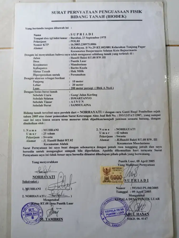 Tanah Kapling Pribadi