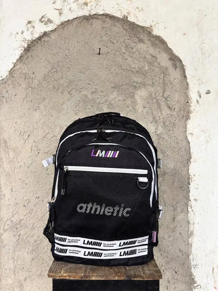 Tas Sekolah Le Mine |Ransel LMII Athletic Black|Backpack Lemine Wanita