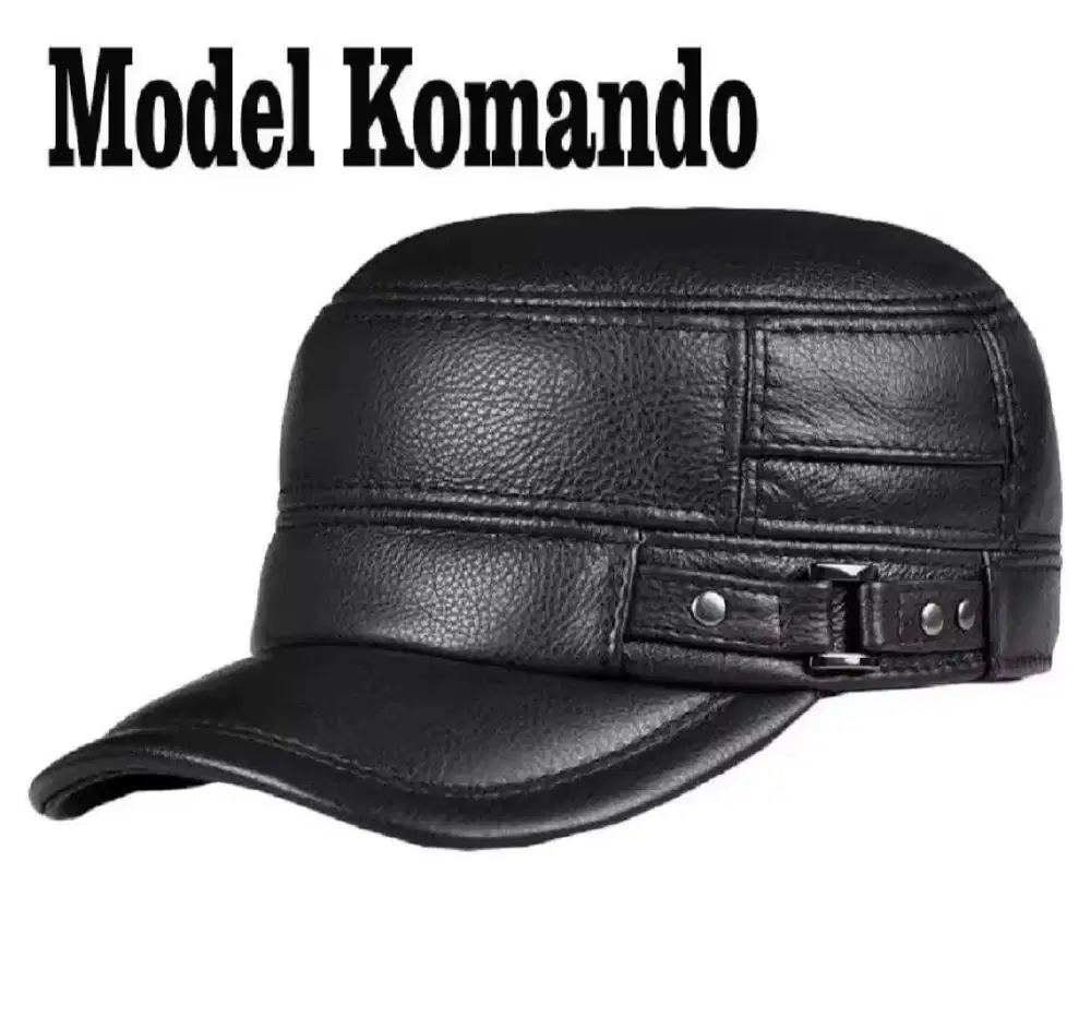 Topi Kulit Domba Asli Tahan Bakar Model Komando