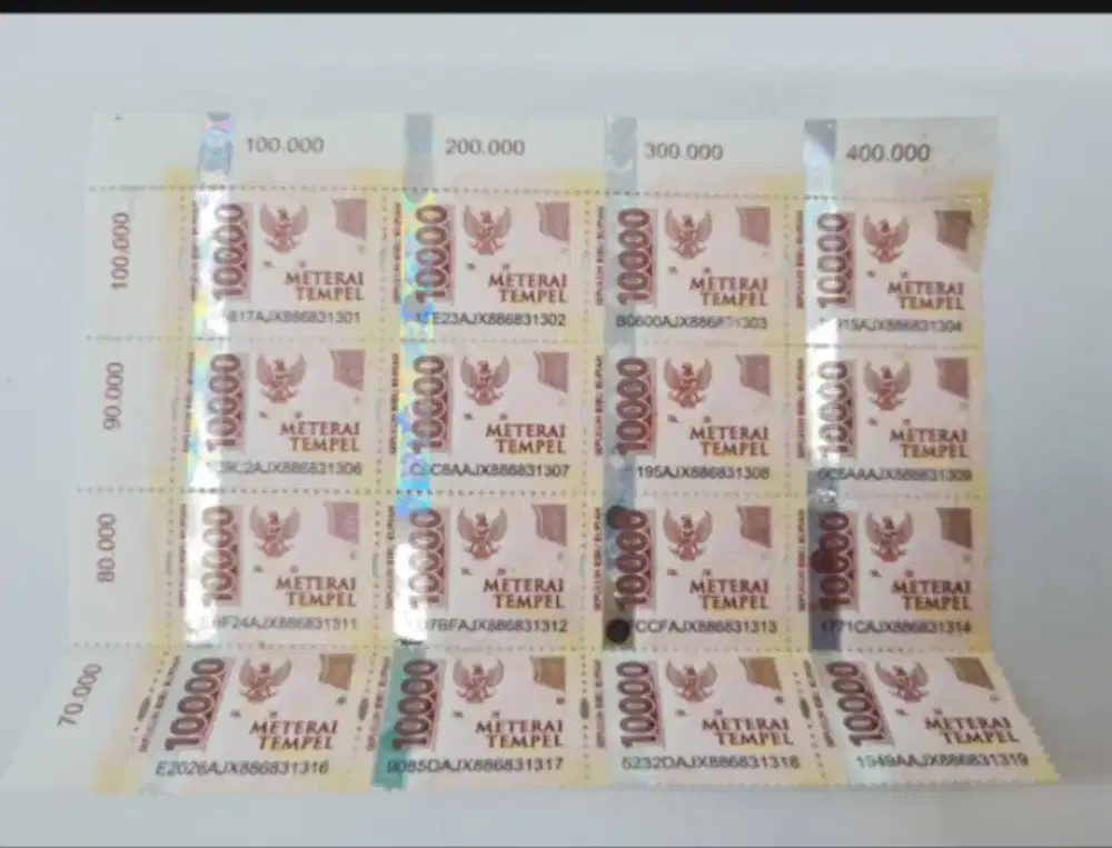 50 Materai 10000 Asli Murah