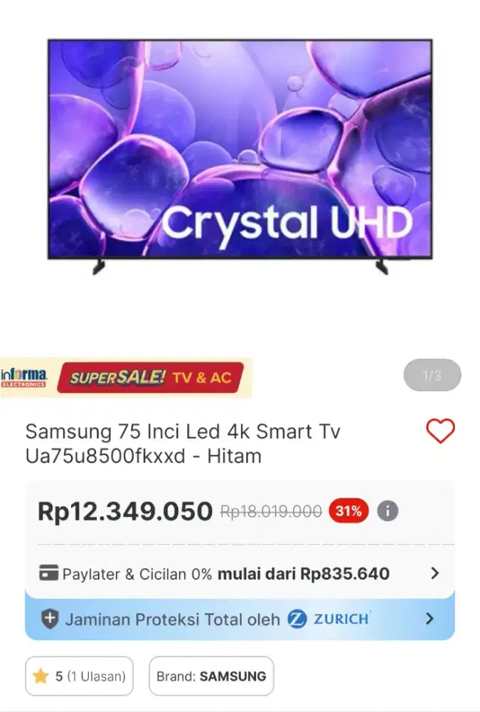 SAMSUNG 75U8500 PROMO BOOMBASTIS