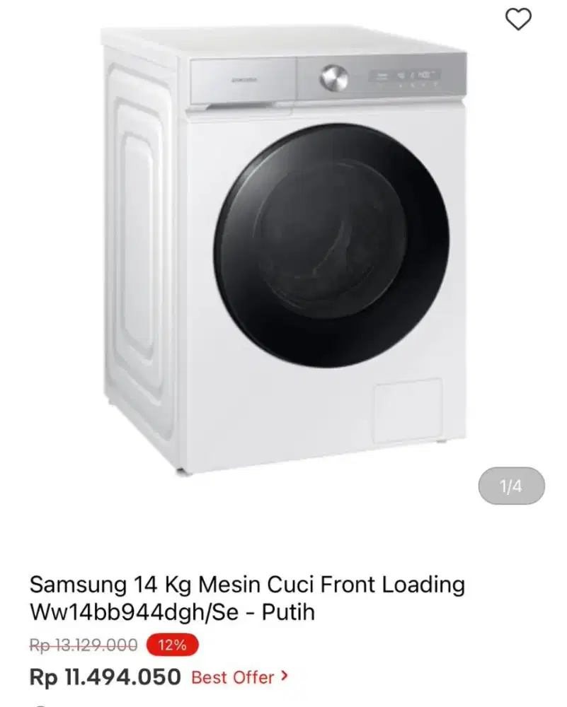 MEAIN CUCI SAMSUNG FRONT LOADING WW14BB944DGH 14KG