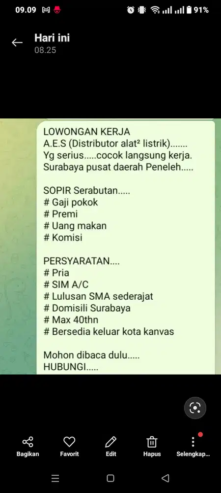 Dicari supir serabutan