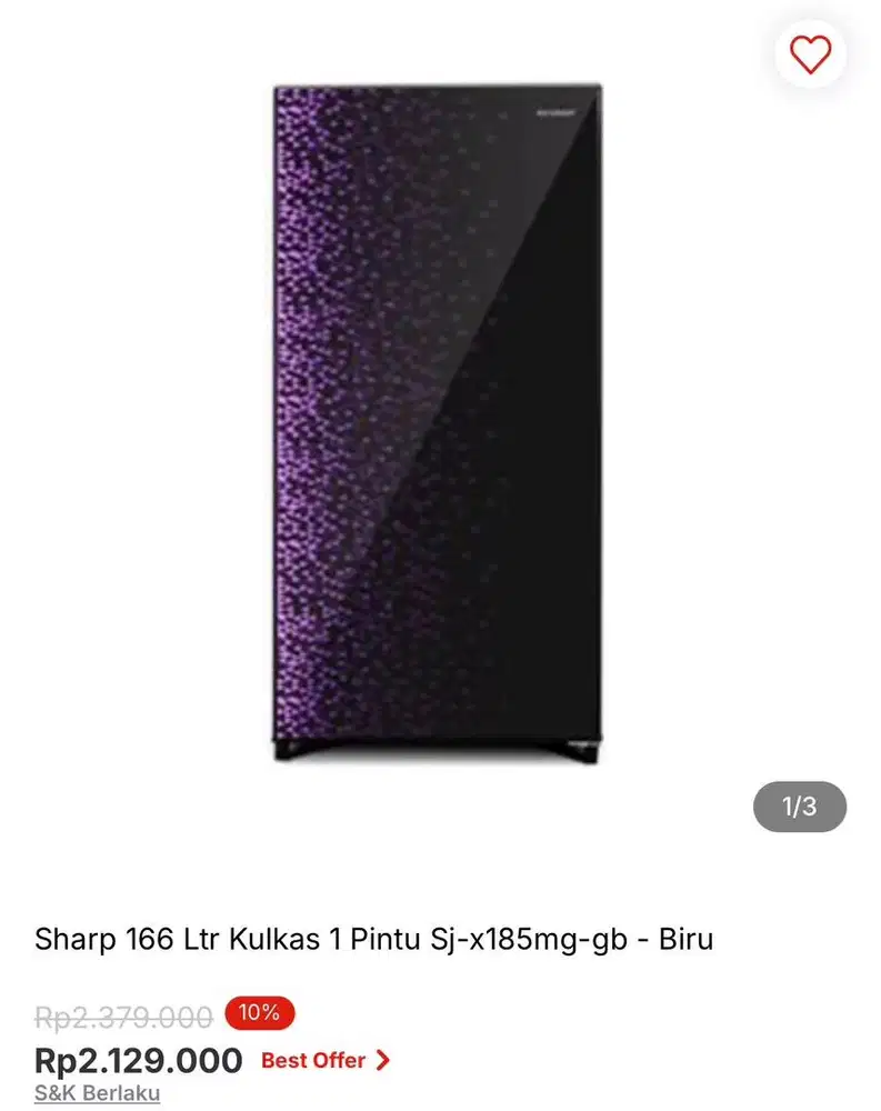 Sharp kulkas 1 pintu bisa cicilan syarat ktp dibantu sampe acc