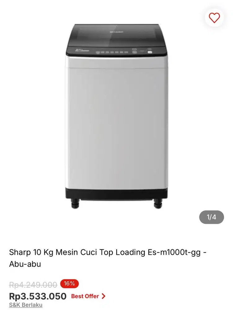 Sharp 10Kg mesin cuci top loading bisa cicilan syarat ktp