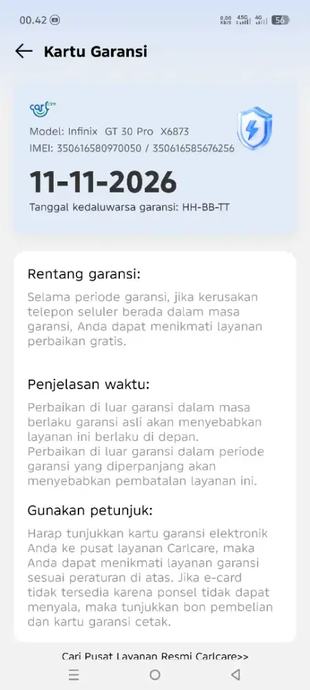 Jual HP infinix gt 30 pro 12/512