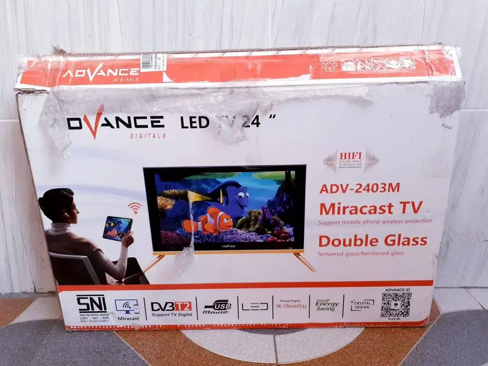 GARANSI 1BULAN TV ADVANCE 24IN SMART MIRROR DIGITAL KONDISI NORMAL