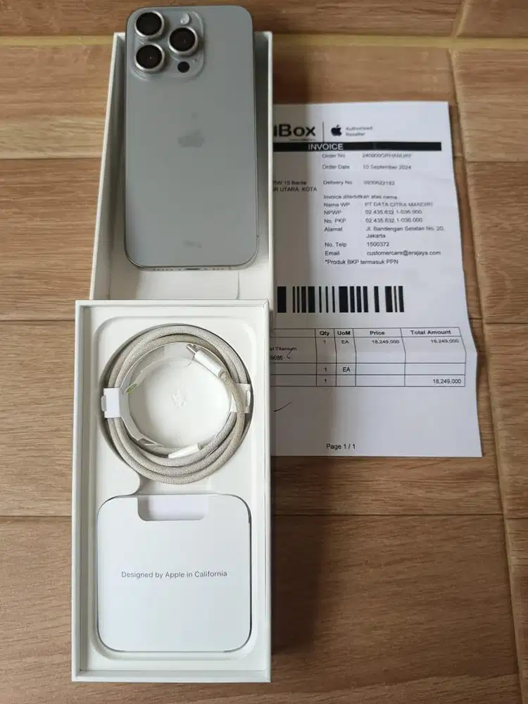 Iphone 15 pro 128 ex ibox mulus murah full set grey titanium