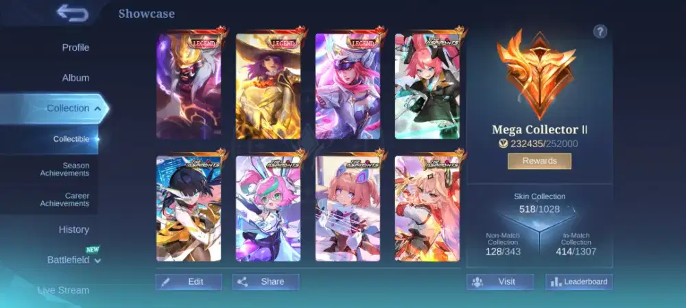 Akun Mobile Legends Pribadi Kolektor Mega 2