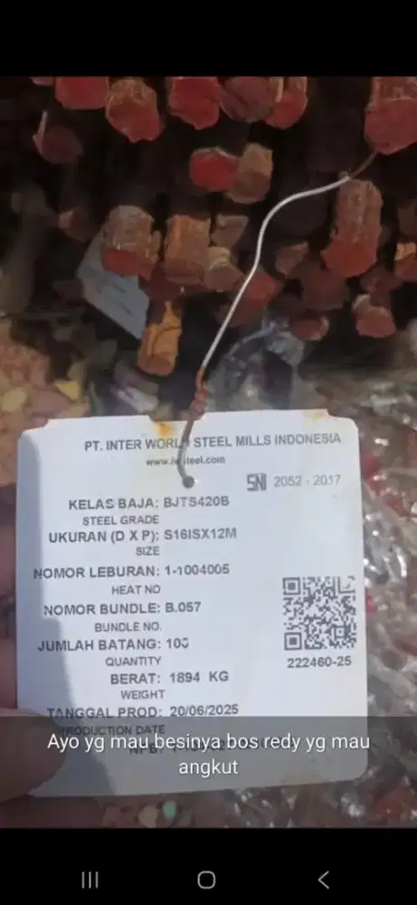 besi lelang qtt 317,257ton