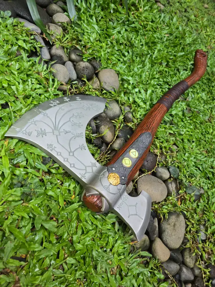 KAPAK replika Game God of Wa Kratos Tomahawk Leviathan AXE mrswordman