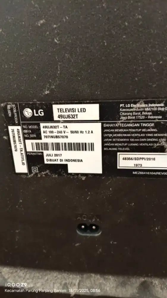 LG 49UJ632T kondisi bekas dan lcd rusak