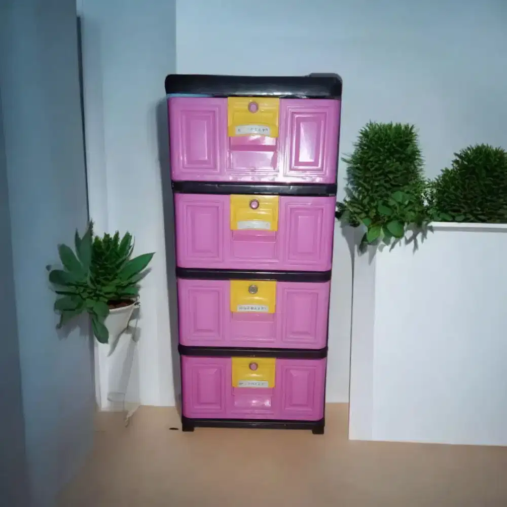 LEMARI PLASTIK / RAK PLASTIK SERBAGUNA / EXCEL / LACI PLASTIK 4 SUSUN