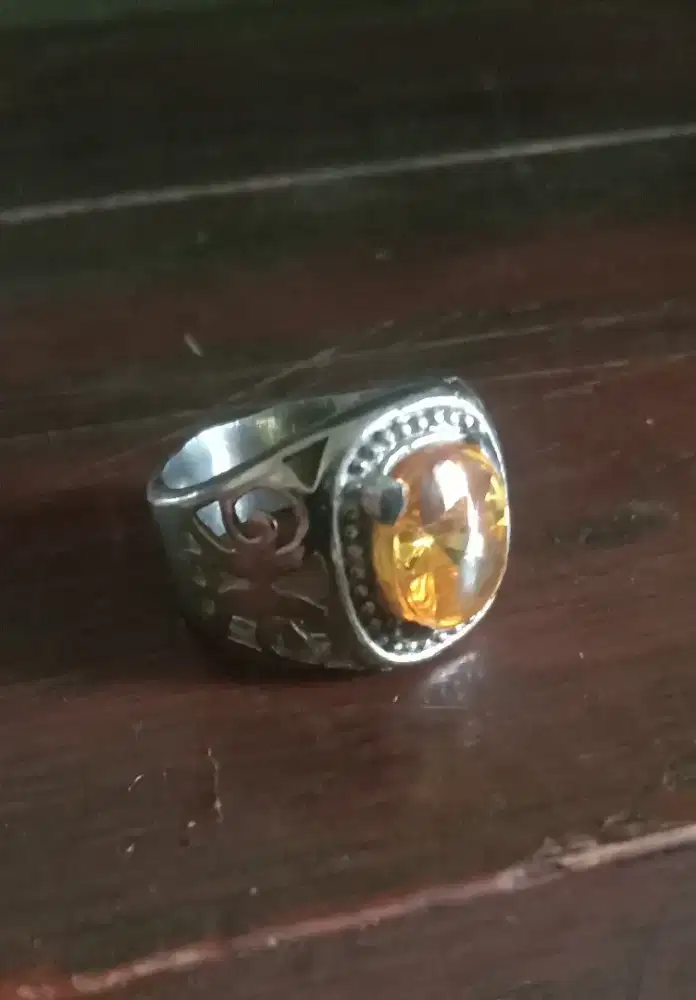 Cincin Batu Permata Yellow Citrien