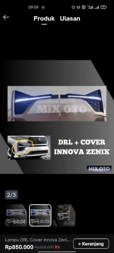 Aksesoris Innova Zenix V/Q Modellista