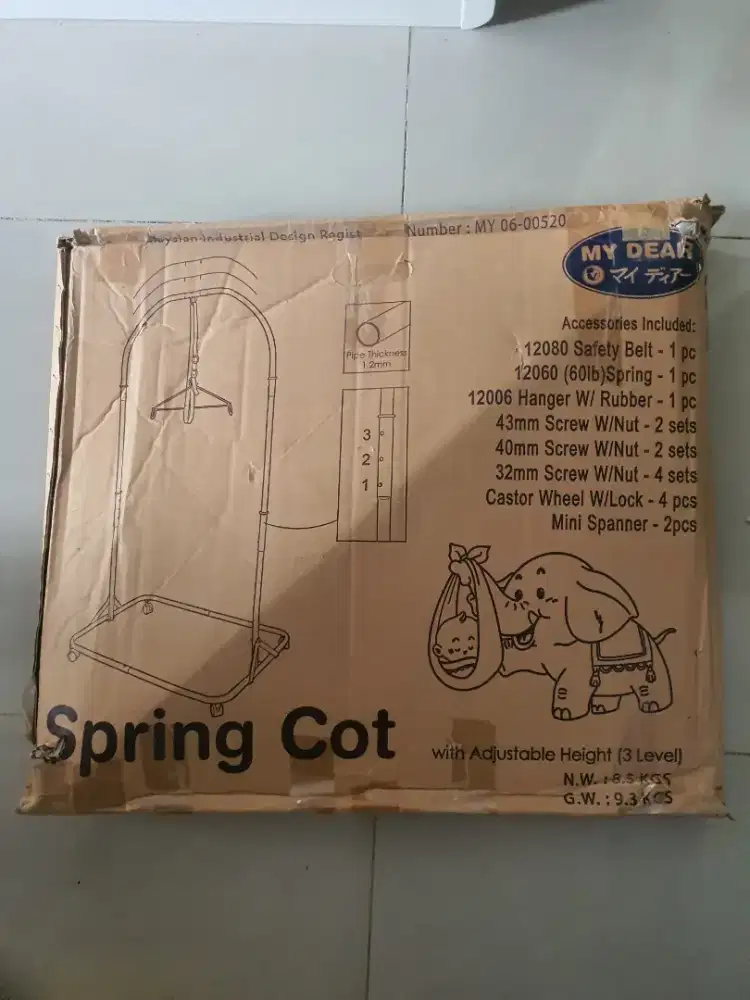Ayunan bayi besi kokoh, spring cot merk my dear