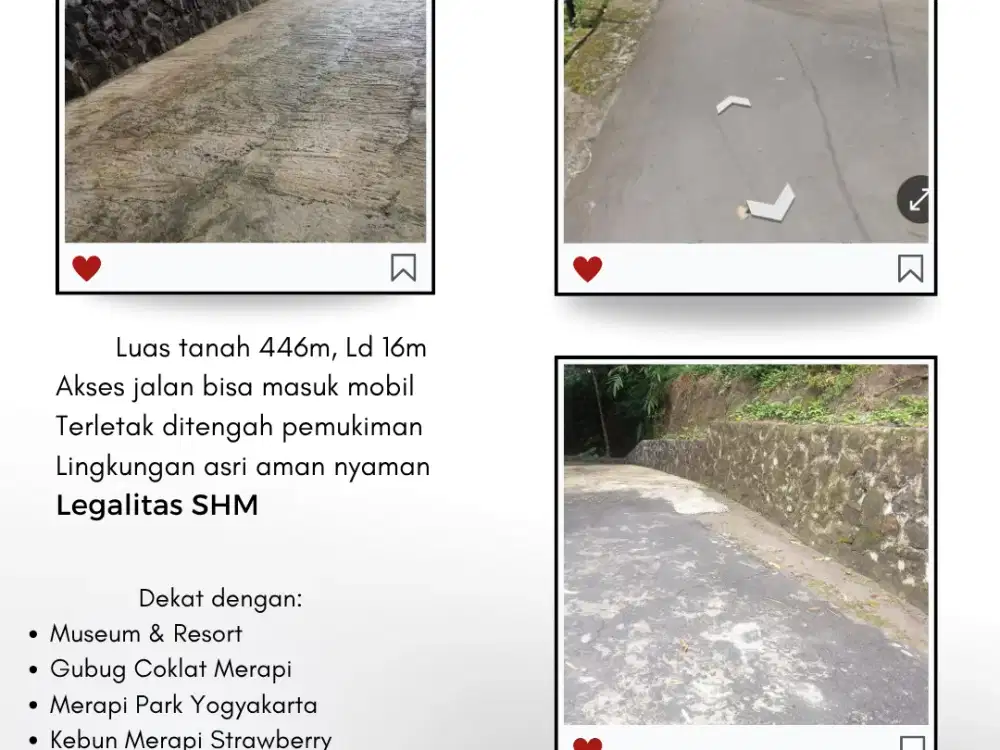 TANAH PEKARANGAN HARGOBINANGUN, SLEMAN DEKAT BERBAGAI TEMPAT WISATA