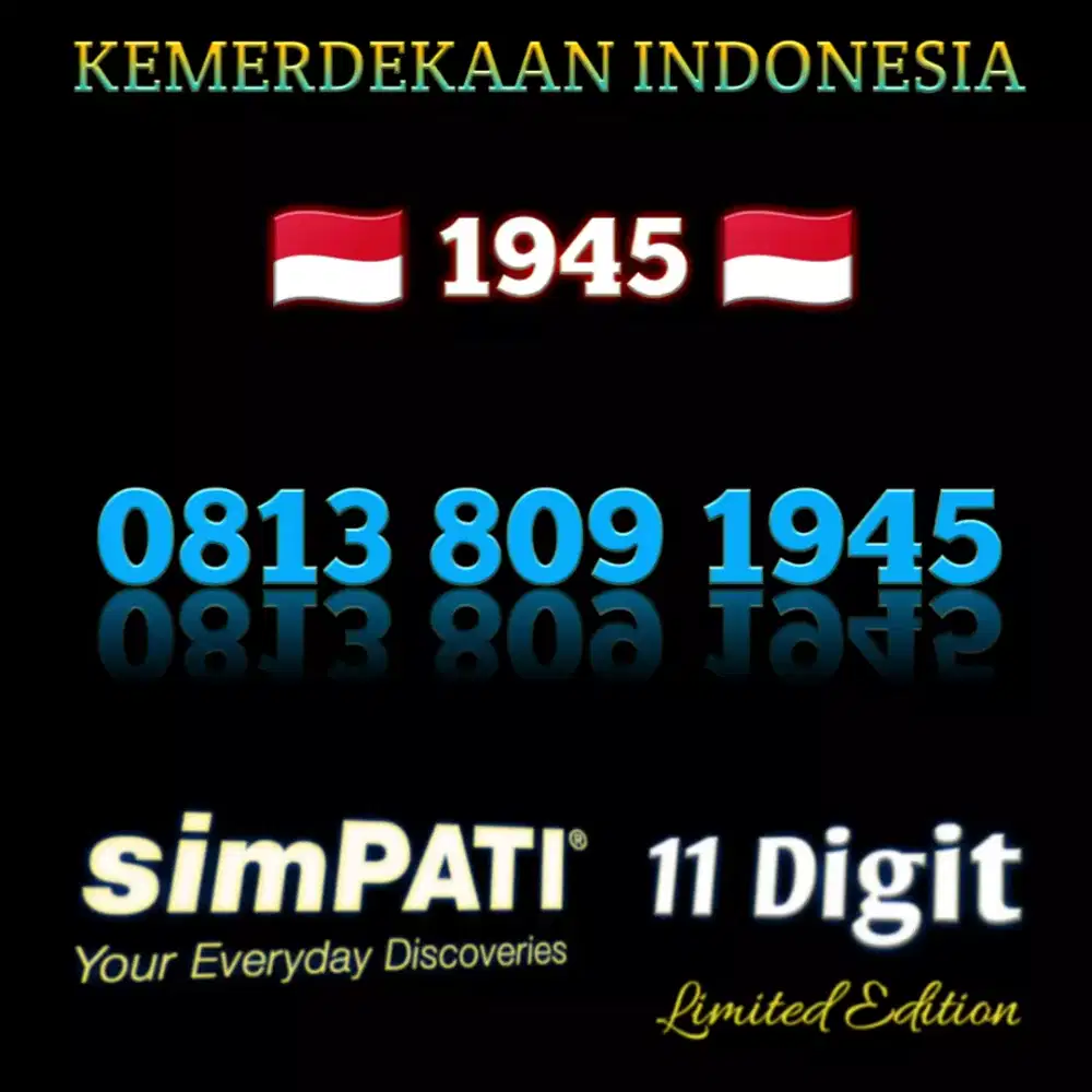 Nomor Cantik Exsclusive simPATI 11 Digit Telkomsel 1945