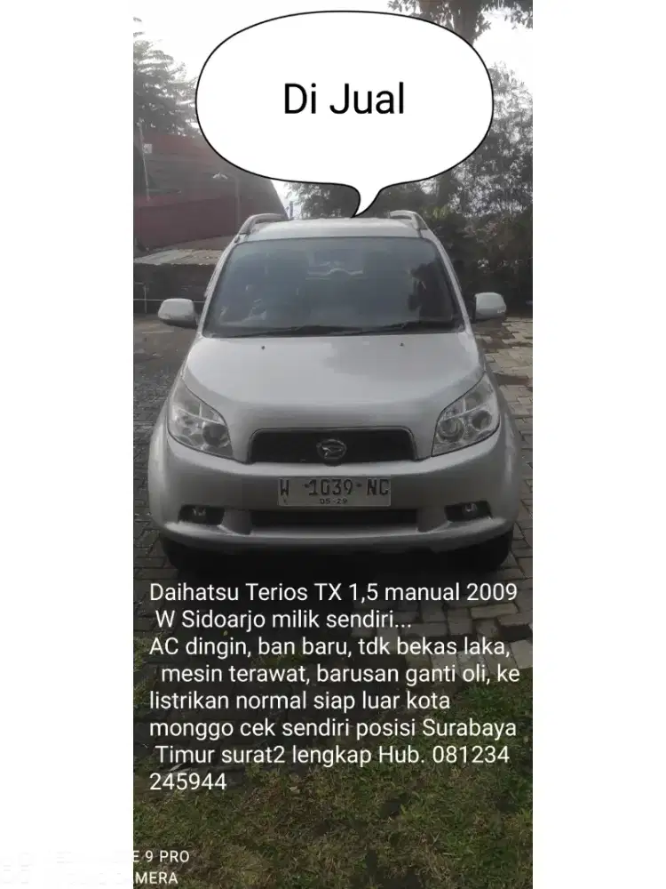 Daihatsu Terios silver istimewa mulus 1,5