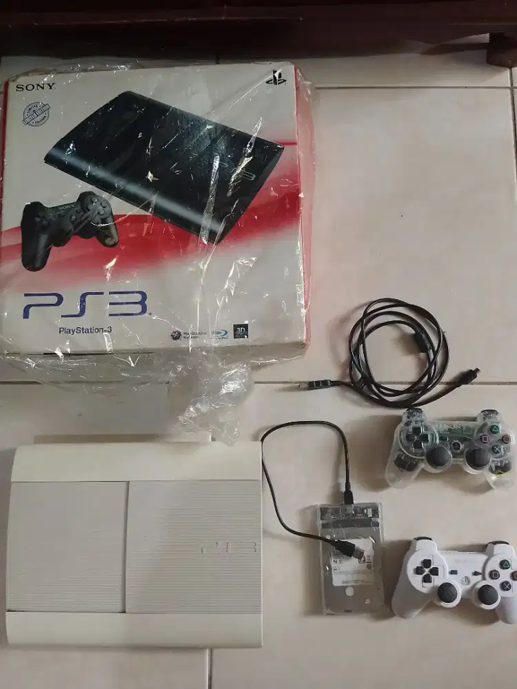 ps3 super slim 500gb + hardisk external 500gb