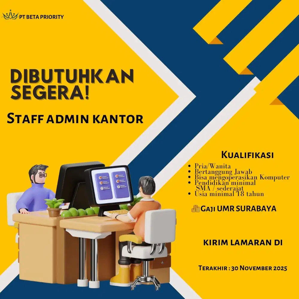 Dibutuhkan Loker Staff Admin