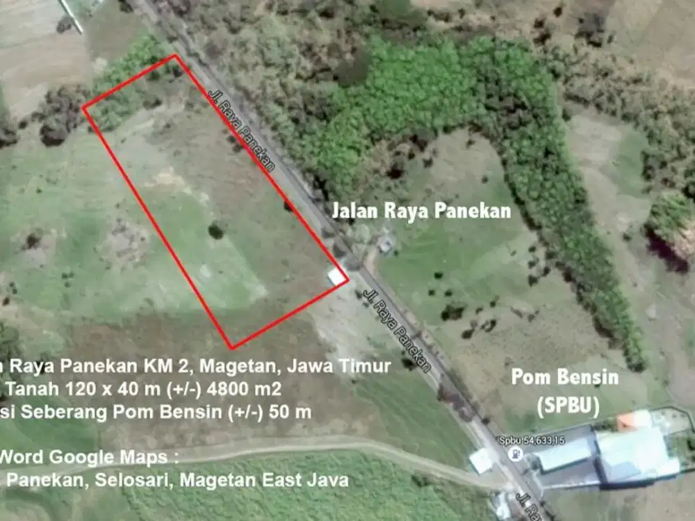 DIJUAL TANAH NOL JALAN RAYA PANEKAN, KABUPATEN MAGETAN