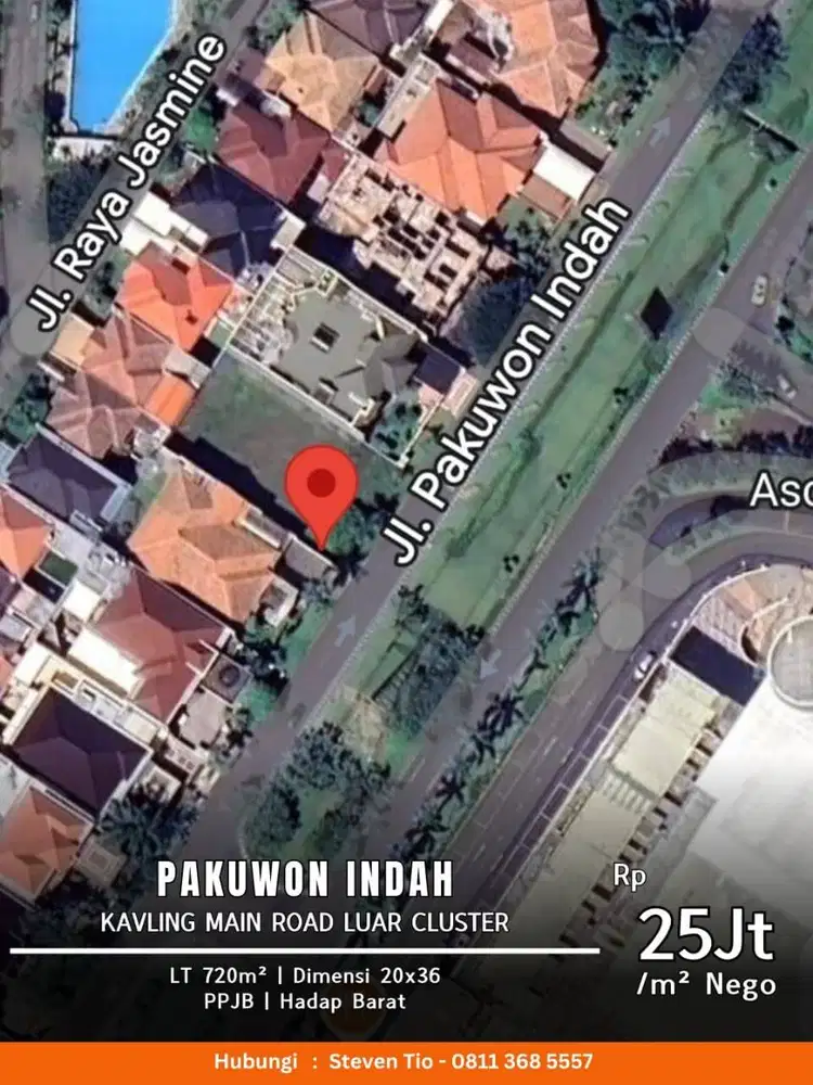 Dijual Tanah Kavling Main Road Pakuwon Indah Luar Cluster Jarang Ada