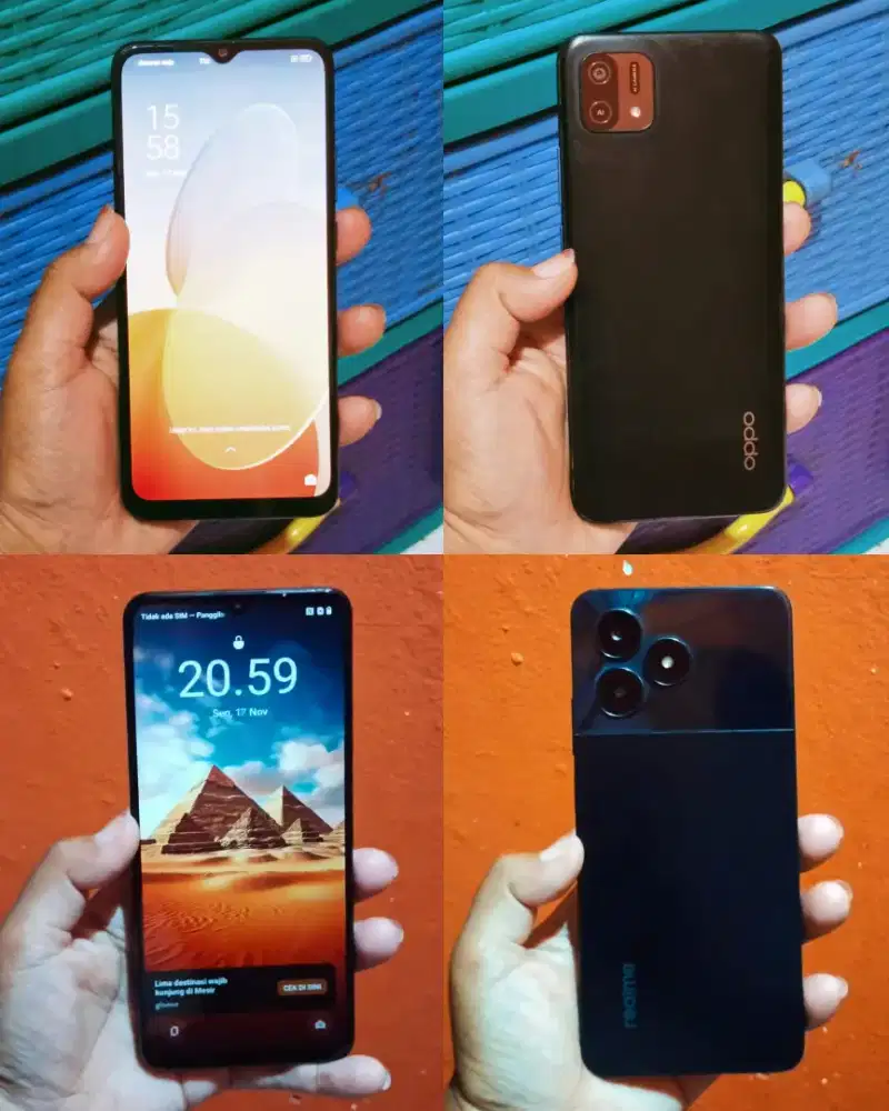 Oppo a16e ram 3+1/32 & Realme c51 NFC ram 4+8/64 Nomines