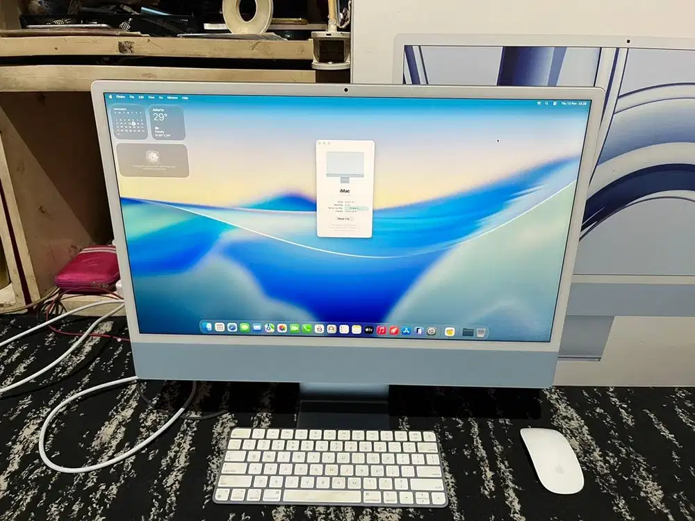 iMac 24 inch 2023 M3 8Gb 256Gb Blue iBox Fullset Original No Minus