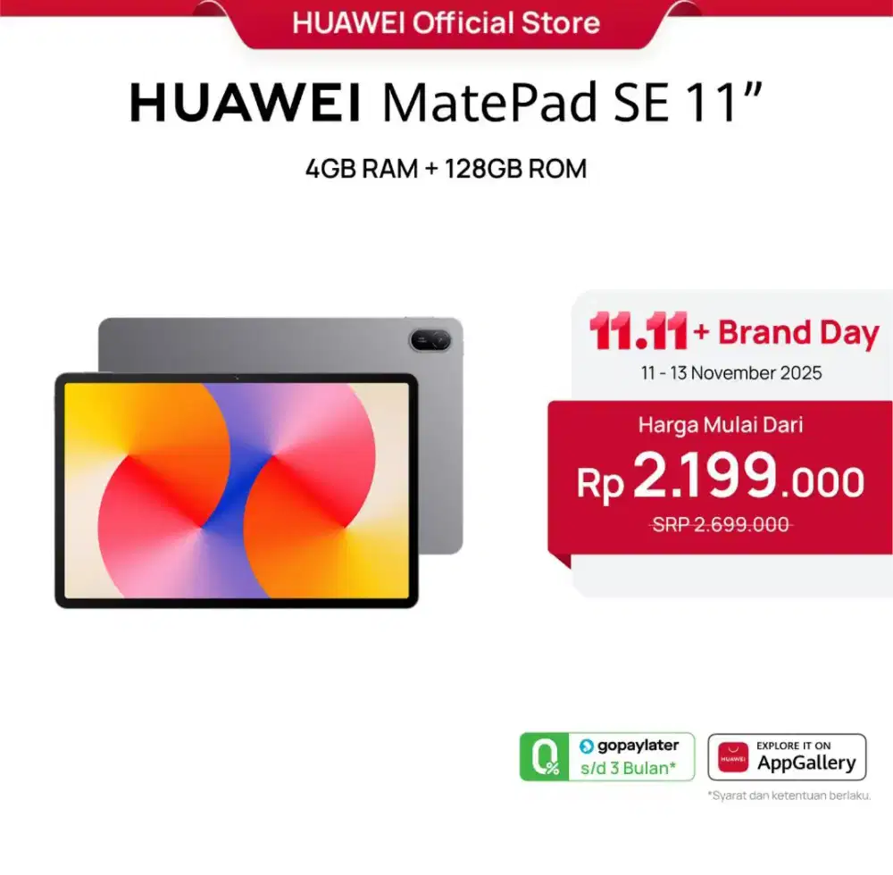 HUAWEI MATE PAD SE 11 RAM 4/128 GB FHD+ EYE COMFORT DISPLAY 7700 MAH
