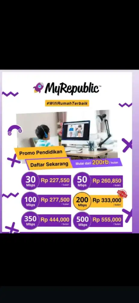 Promo pemasangan internet myrepublic WiFi Myrepublic