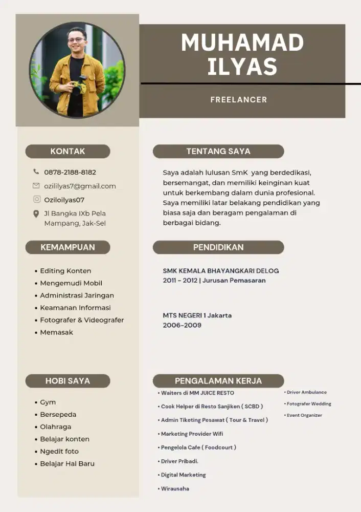 BUTUH KERJAAN FREELANCE/TETAP NEMENIN CURHAT/DRIVERIN JUGA BISA