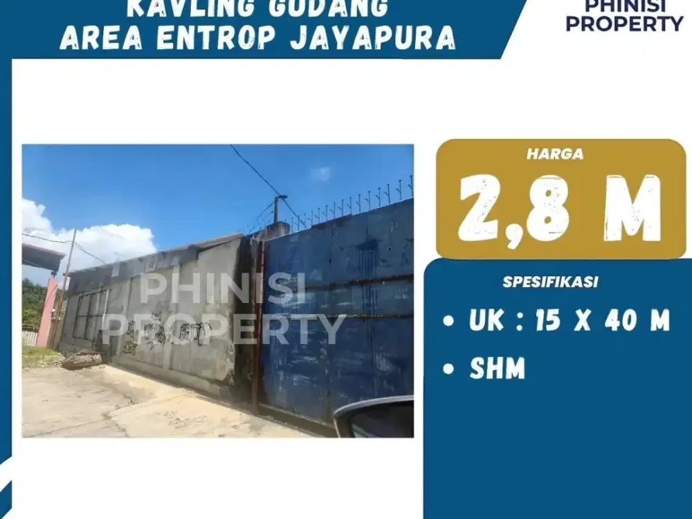 DIJUAL KAVLING GUDANG CUMA 2,8 M DI ENTROP JAYAPURA