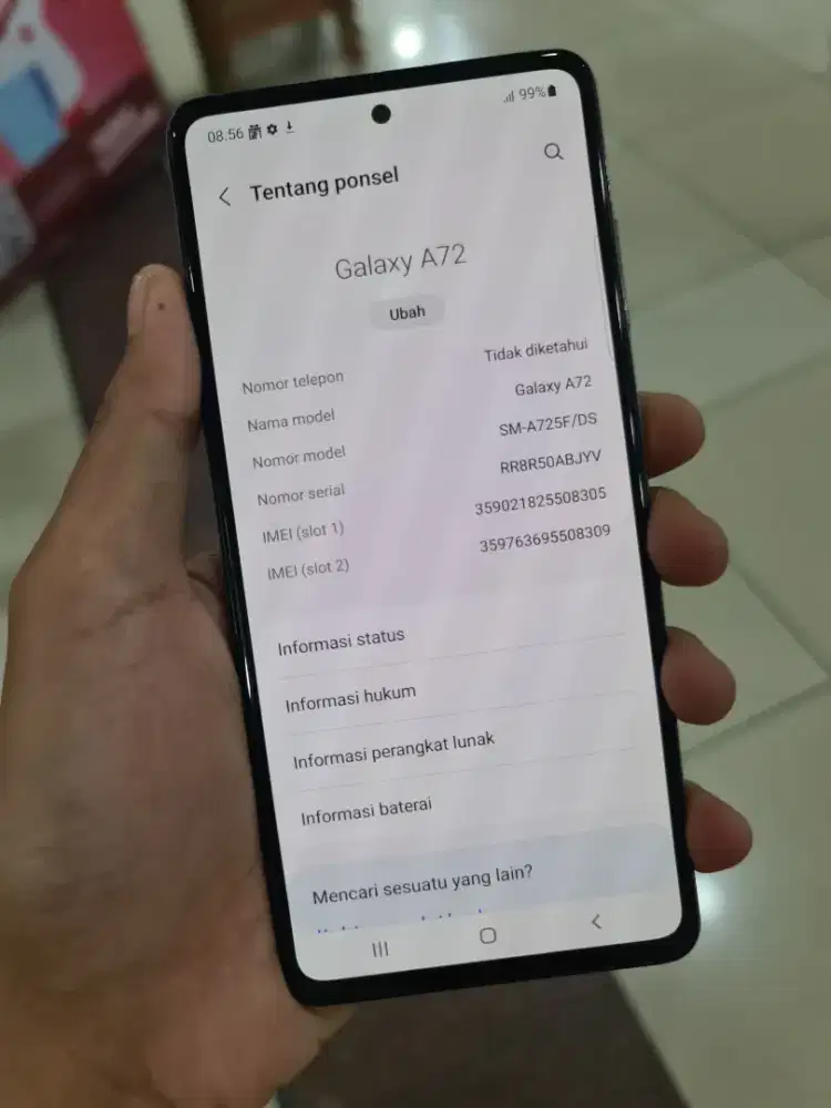 Samsung Galaxy A72 super amoled bening bebas penyakit