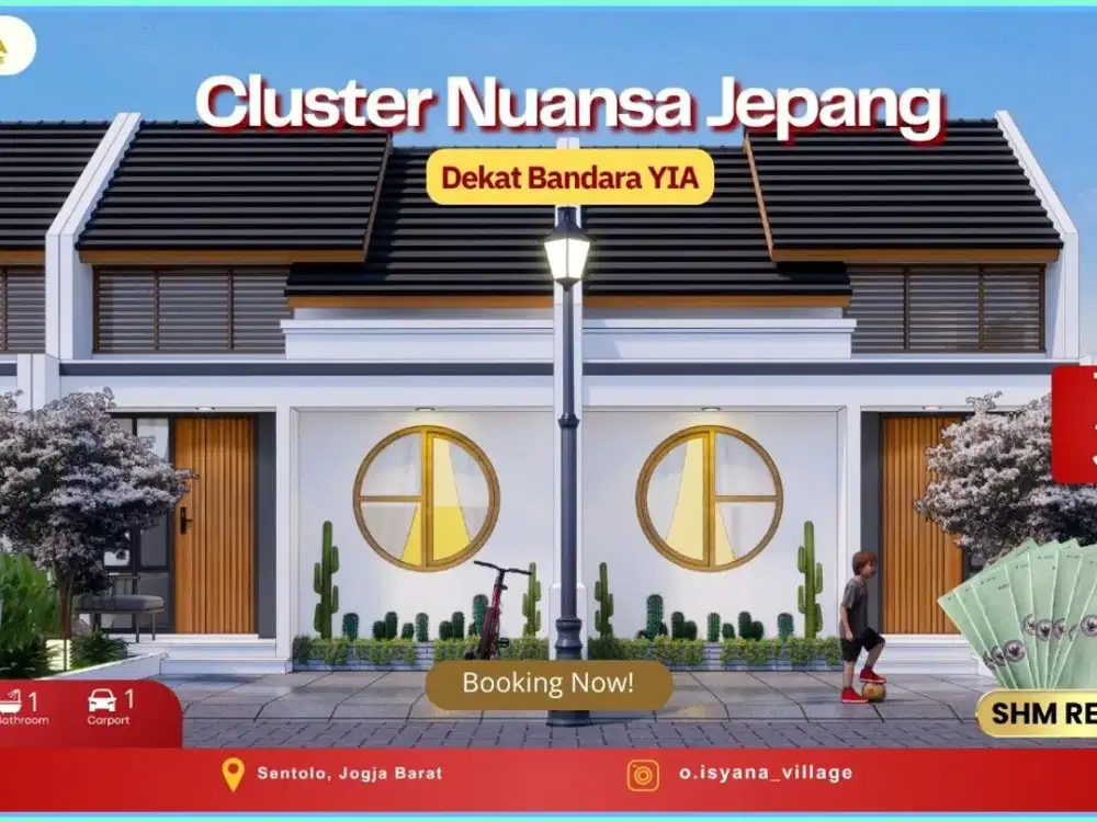 JUAL RUMAH JOGJA MURAH DESAIN JEPANG DEKAT BANDARA YIA KULON PROGO