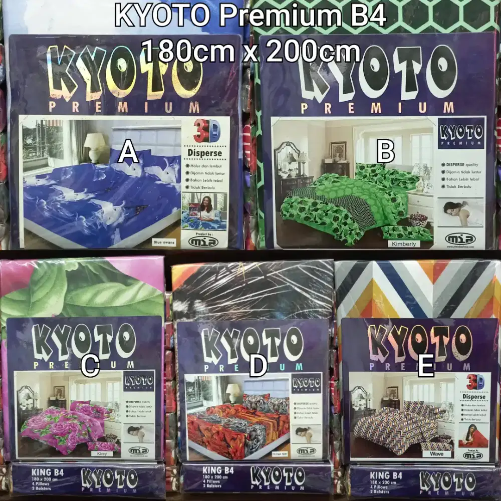 KYOTO Sprei Premium B4 (Ukuran 180cm x 200cm)