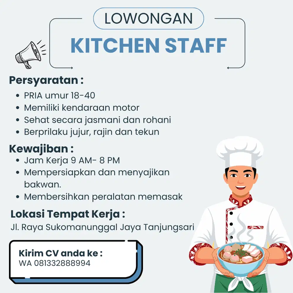 DICARI Staff Kitchen Surabaya Barat