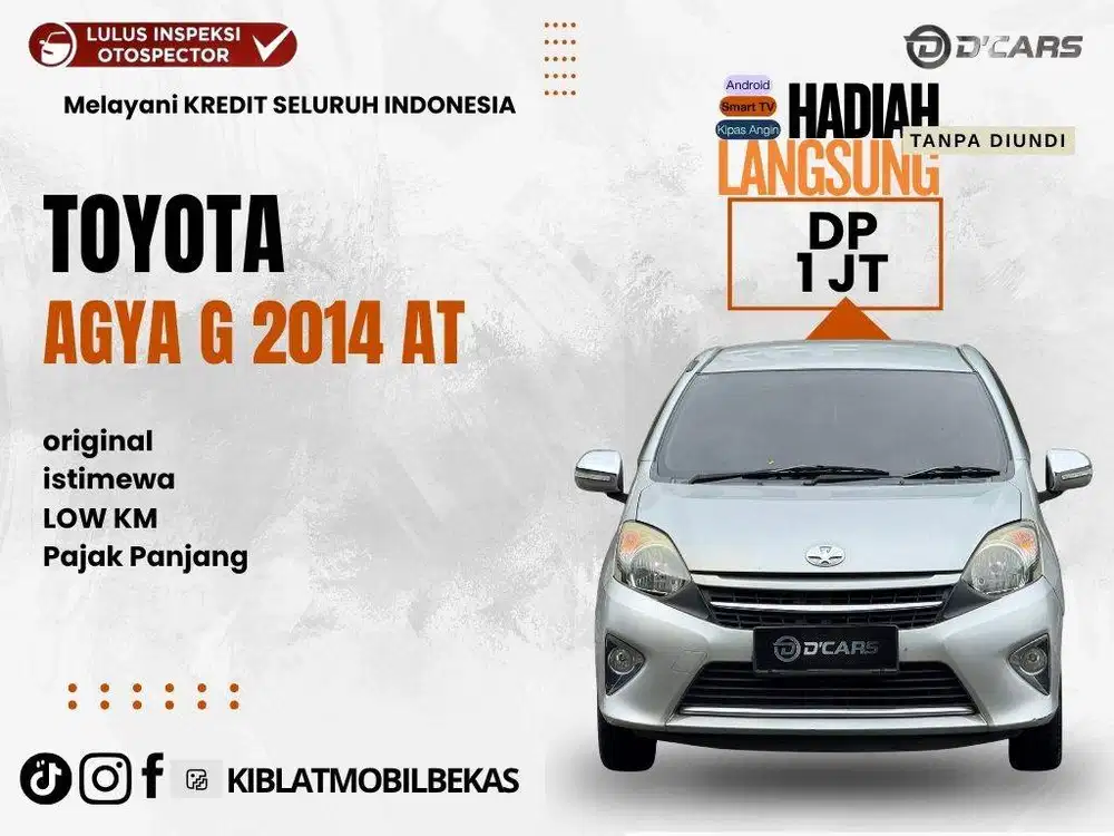 TOYOTA AGYA G 2014 MATIC ISTIMEWA ORIGINAL