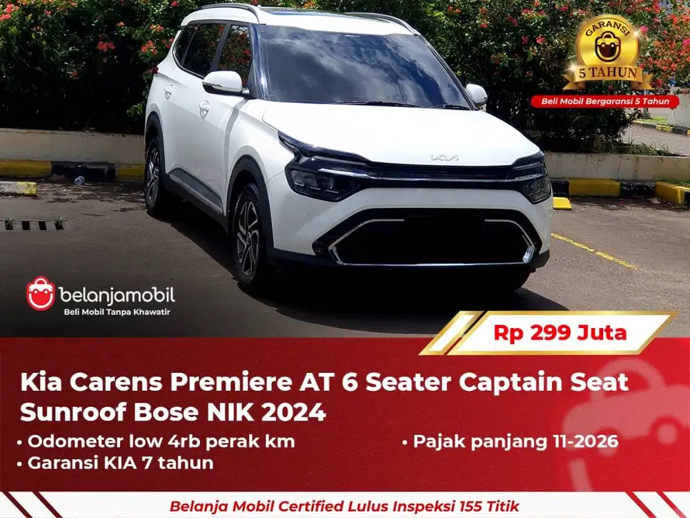 [ GARANSI 5TH ] Kia Carens Premiere AT 6 Seater Sunroof Bose 2024 2025