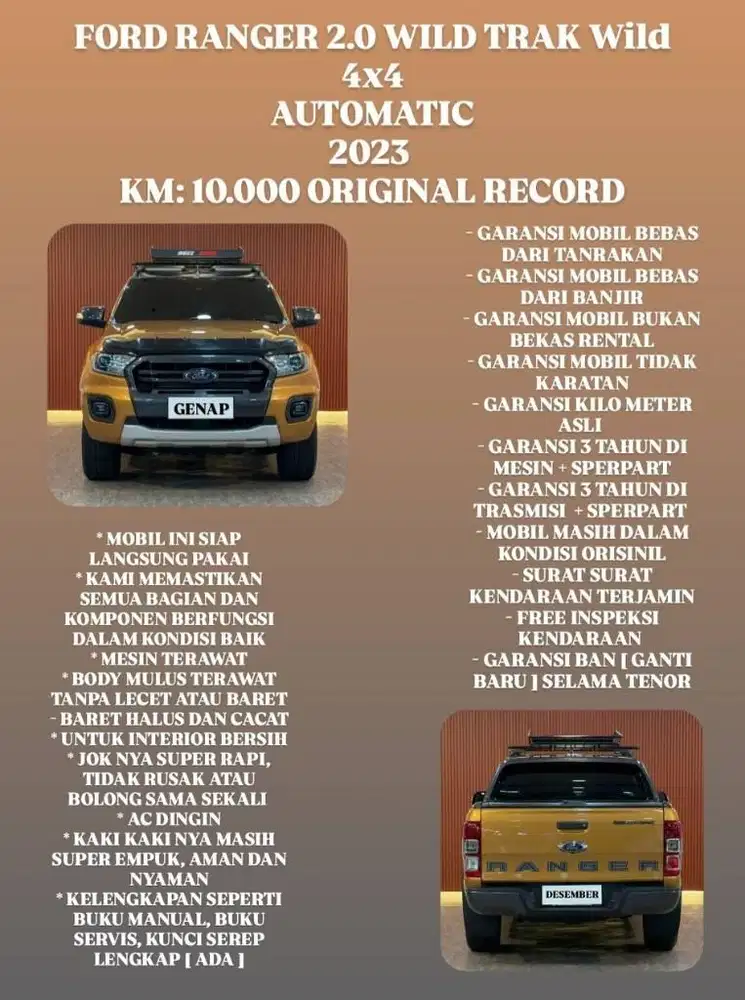 [ KM 10.0000 ORIGINAL ] FORD RANGER WILD TRAK 4X4 2.0 AT 2023