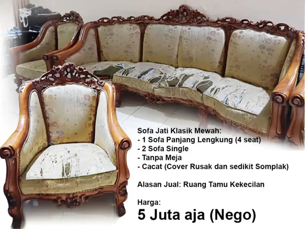 Sofa Jati Klasik Nan Mewah